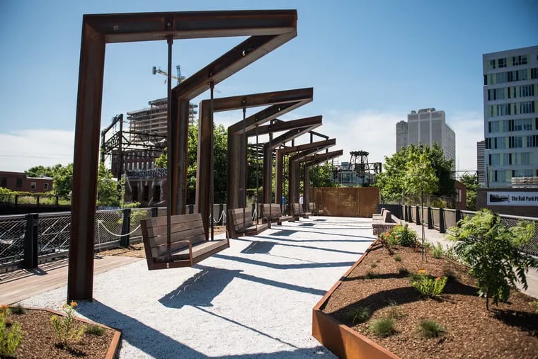 Once home to the Reading Railroad viaduct, the quarter-mile green space transforms what was formerly an overgrown stretch of abandoned railway into a public park for all.