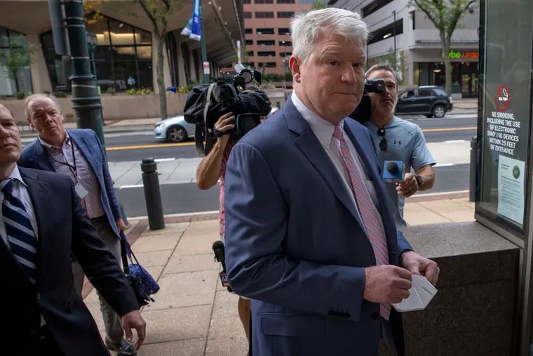 Labor leader John J. Dougherty arrives Oct. 4 at the federal courthouse on Sixth and Market Streets in Center City for the the first day of his federal bribery and corruption trial.