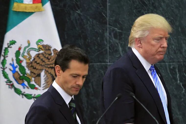 President Trump, before his election, met last August with Mexican President Enrique Pena Nieto in Mexico City.