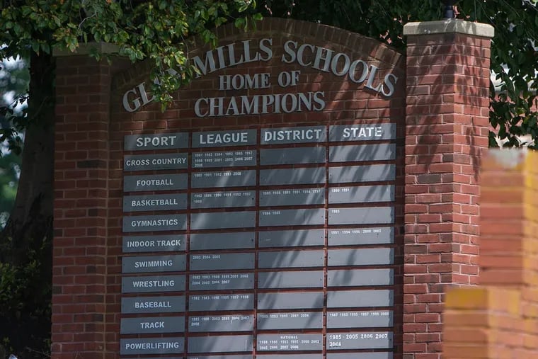 A sign outside the Glen Mills school campus is photographed on Saturday, June 08, 2019. Pennsylvania closed the Glen Mills Schools amid a child-abuse investigation.