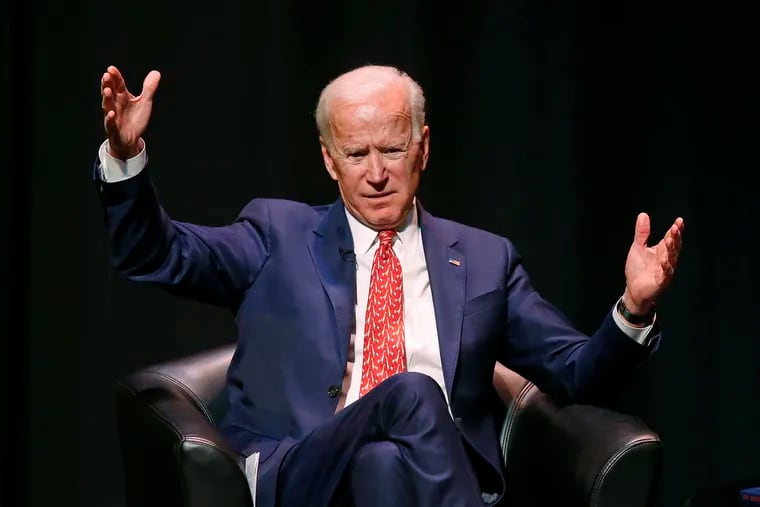 In this Dec. 13, 2018, photo, former Vice President Joe Biden speaks at the University of Utah in Salt Lake City. As he considers running for president, Biden is talking with friends and longtime supporters about whether, at 76, he’s too old to seek the White House, according to several sources who have spoken with the former Democratic vice president. (AP Photo/Rick Bowmer)