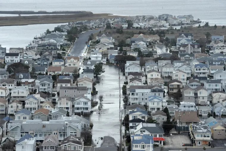 Flooded streets in Ocean City in 2012, after Hurricane Sandy blew across the area.