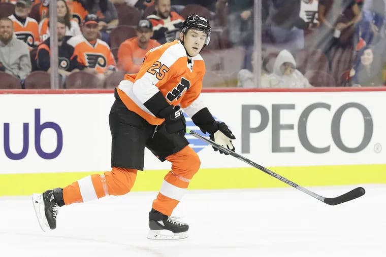Flyers winger James van Riemsdyk is expected to miss five to six weeks due to a knee injury.