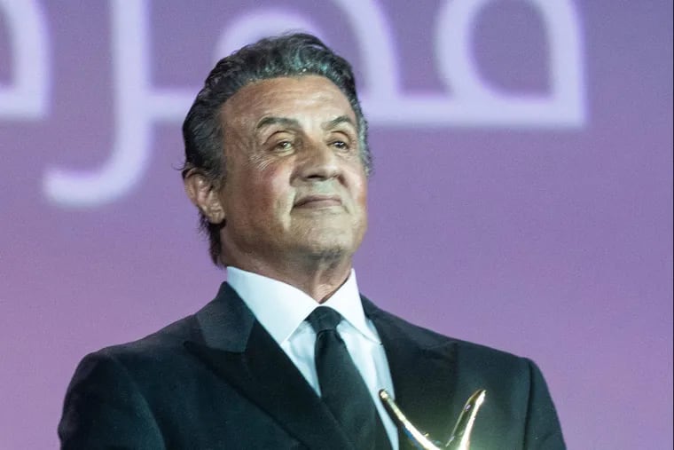 Sylvester Stallone receives a career achievement award during the closing ceremony of the El Gouna Film Festival, in El Gouna, Egypt, on September 28, 2018.