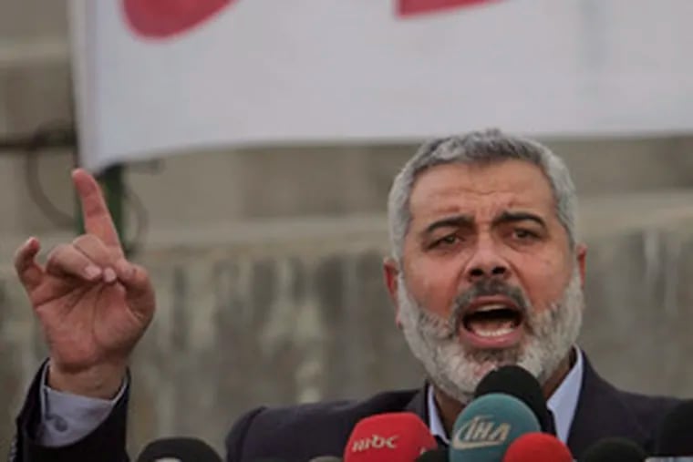 Ismail Haniyeh , Gaza&#0039;s Hamas leader, said residents greeted the holiday &quot;with tears.&quot;