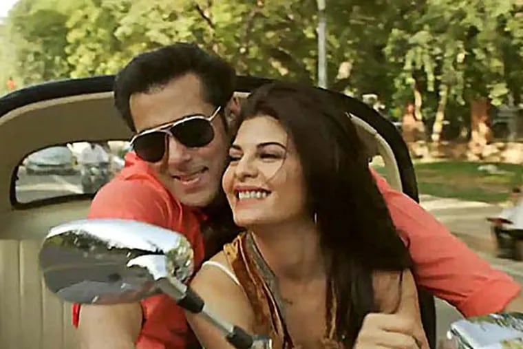 Salman Khan and Jacqueline Fernandez on the sets of movie ‘Kick.’ (Courtesy photo.)