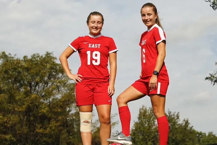 Cherry Hill East senior soccer stars Roni Schaffer (right) and Lexi Schaffer.