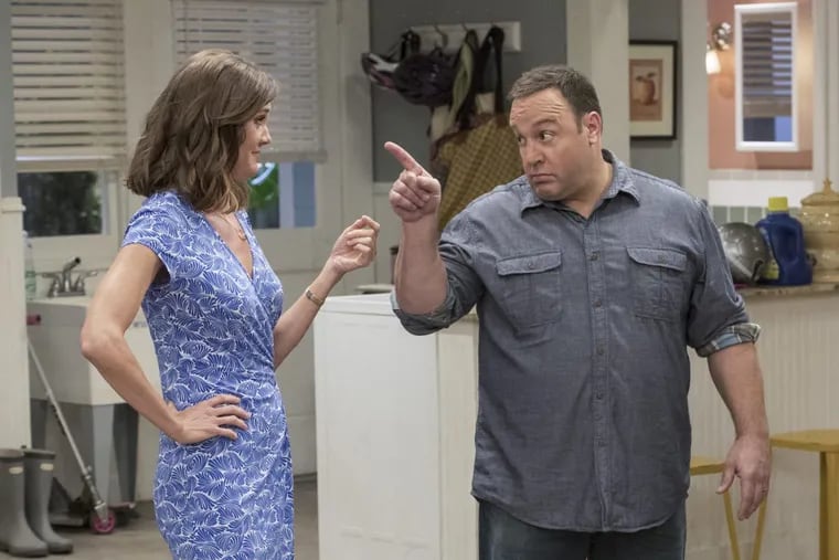Erinn Hayes (left) and Kevin James in a scene from “Kevin Can Wait,” which is killing off Hayes’ character.