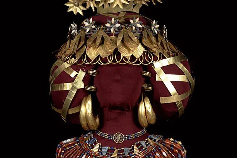 Lady Pu-abi head dress jewelry. (Photo courtesy of the University of Pennsylvaniaâ€™s Museum of Archeology and Anthropology)