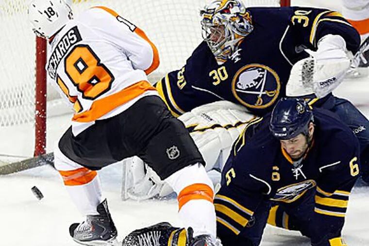 Sabres goalie Ryan Miller stopped all of the Flyers' 32 shots during Game 4. (Yong Kim/Staff Photographer)