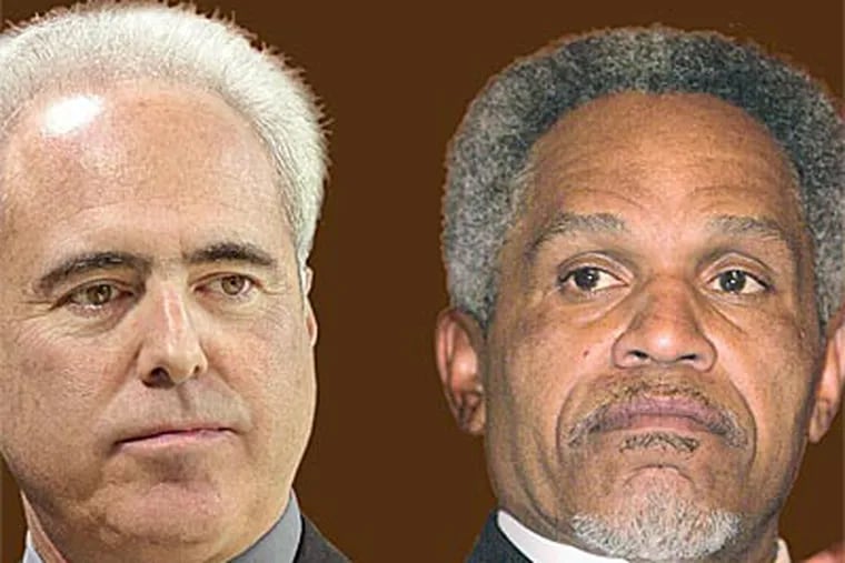 Court documents filed by the Philadelphia Eagles, in a lawsuit over unpaid skybox fees, say there was a secret deal between team owner Jeffrey Lurie, left, and then-Mayor Street, right.