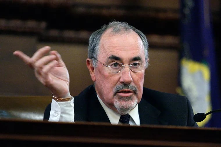 Pennsylvania Supreme Court Justice Michael Eakin participates in a discussion at the Capitol in Harrisburg on Wednesday, Nov. 12, 2008. (AP Photo/Carolyn Kaster)
