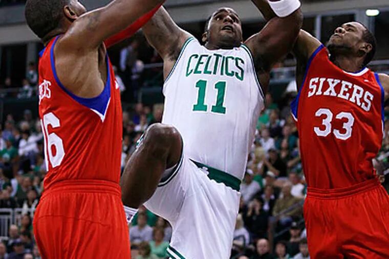 The 76ers were outplayed in all aspects of a 93-65 preseason loss to the Celtics. (Charles Krupa/AP)