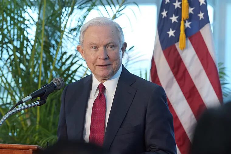 Attorney General Jeff Sessions at Port of Miami Terminal E, on August 16, 2017.