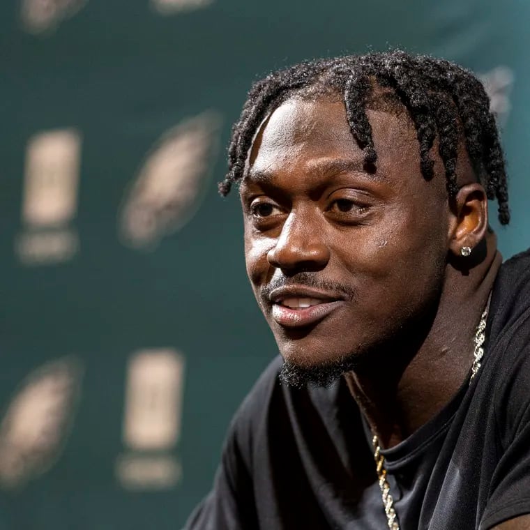 A.J. Brown spoke to the media on Tuesday after signing his new contract extension with the Eagles.