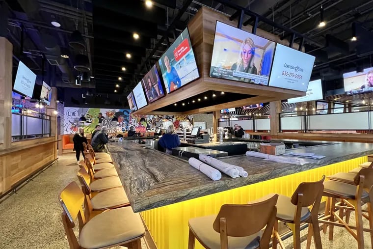 The bar at Chicken or the Egg at Renaissance Square, 121 Route 70, Marlton, during its setup on Jan. 25, 2023.