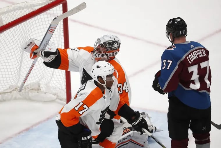Philadelphia Flyers goaltender Petr Mrazek stopped all 17 shots in his 31 minutes, 37 seconds of action against the Colorado Avalanche.