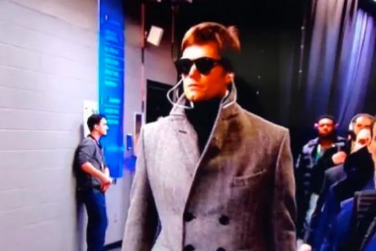 Patriots quarterback Tom Brady was immediately mocked over the outfit he wore to U.S. Bank Stadium for Super Bowl LII
