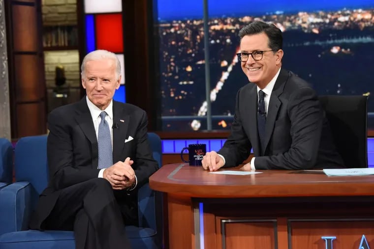 Vice president Joe Biden on the Late Show with Stephen Colbert