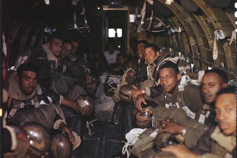 Members of the all-Black 555th Parachute Infantry Battalion. The "Triple Nickels" were assigned to fight forest fires In the 1940s on a top-secret mission. The Japanese were launching incendiary balloon bombs toward the Pacific Northwest.