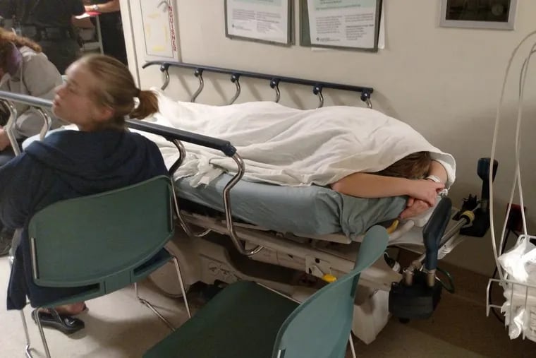 Lydia Steckelberg, 18, spent a week in the emergency room at a hospital near Sacramento, Calif., after banging her head and telling her family she wanted to die.