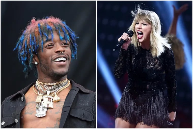 Philly-based rapper Lil Uzi Vert, left, and Taylor Swift, a Reading native, right.
