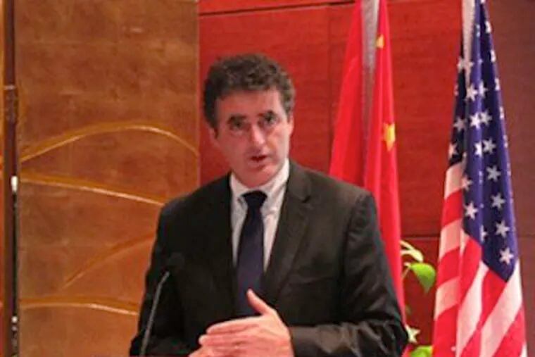 Rep. Mike Fitzpatrick speaks in China.