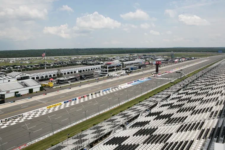 Pocono Raceway sits in near-silence before race weekend in Long Pond, Pa., on the afternoon of Friday, July 27, 2018. MAGGIE LOESCH / Staff Photographer