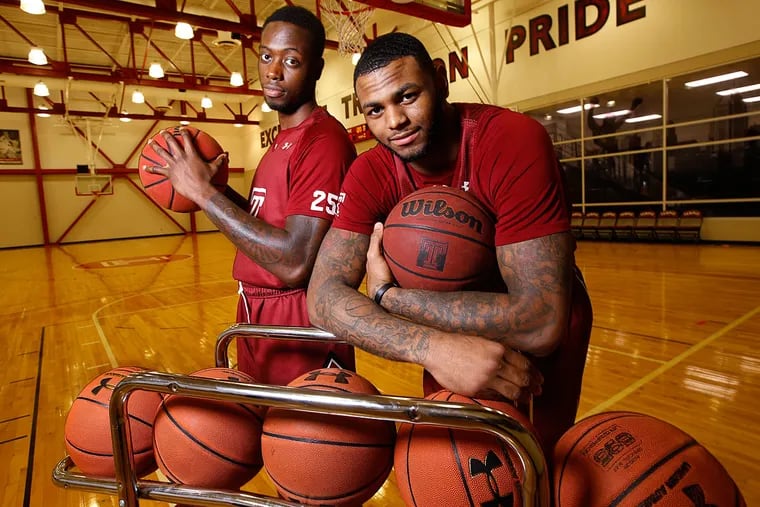 Temple basketball players Quentin DeCosey (left) and Jaylen Bond.