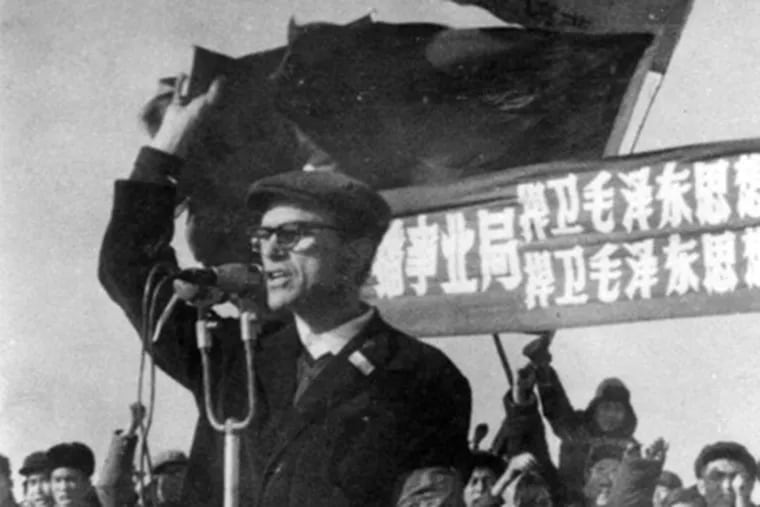 Sidney Rittenberg became a celebrity during the Cultural Revolution. Here he exhorts a large crowd in Tiananmen Square to defend Mao Zedong Thought. (photo by Personal Collection of Sidney Rittenberg)