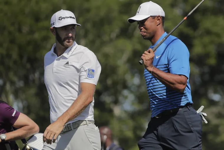 Tiger Woods (right) and Dustin Johnson are among the biggest storylines heading into the U.S. Open.