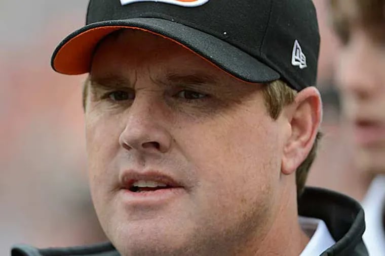 Cincinnati Bengals offensive coordinator Jay Gruden stands on the sidelines during an NFL football game against the New York Giants, Sunday, Nov. 11, 2012, in Cincinnati. (Michael Keating/AP)