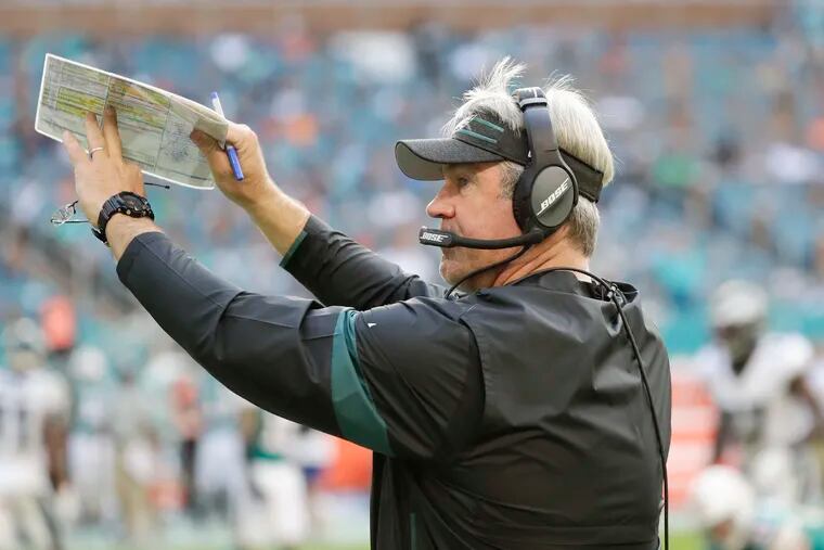 Doug Pederson calling a timeout during the fourth quarter of the Eagles' awful loss to the Miami Dolphins.
