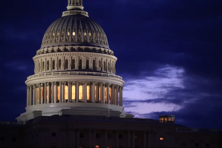 Civics lesson: This is where the U.S. legislative branch meets in Washington. Seen at dawn. 