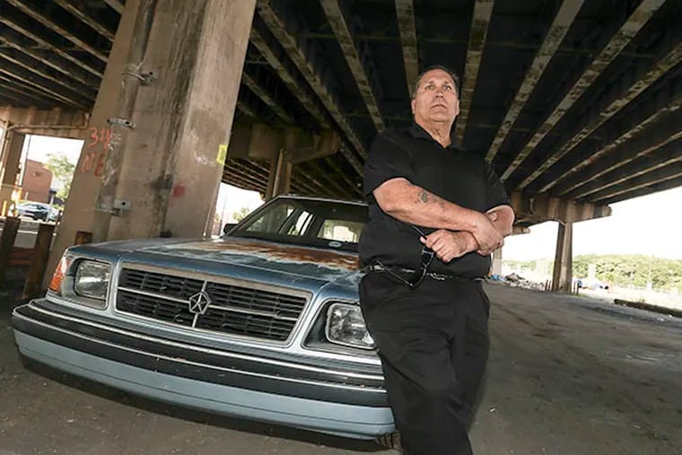 Ex-con John Goodwin talks about his dealings with Philadelphia cops and says he was smacked around under the I-95 underpass. ( Steven M. Falk / Staff Photographer )