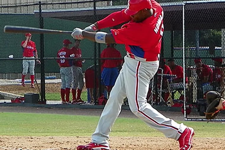 Ryan Howard hit two homers and a double in an exhibition outing. (Photo by Eddie Michels)