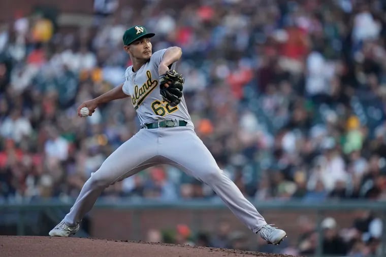 The Phillies claimed pitcher Freddy Tarnok on Saturday. He pitched to a 1.66 ERA over 21.2 innings in 2023 with the A’s organization, but spent much of that year on the injured list.