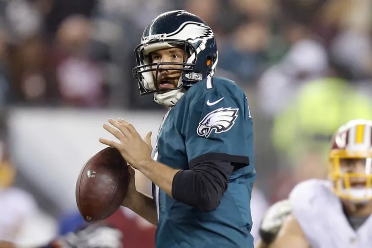 Sam Bradford answered questions about his health this season, but, with a new coach coming aboard, that doesn't mean he will remain the Eagles' quarterback. (Yong Kim / Staff Photographer)
