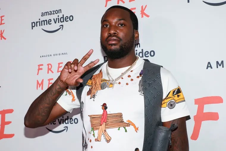 Meek Mill attends the world premiere of Amazon Prime Video's "Free Meek" limited documentary series at the Ziegfeld Ballroom.