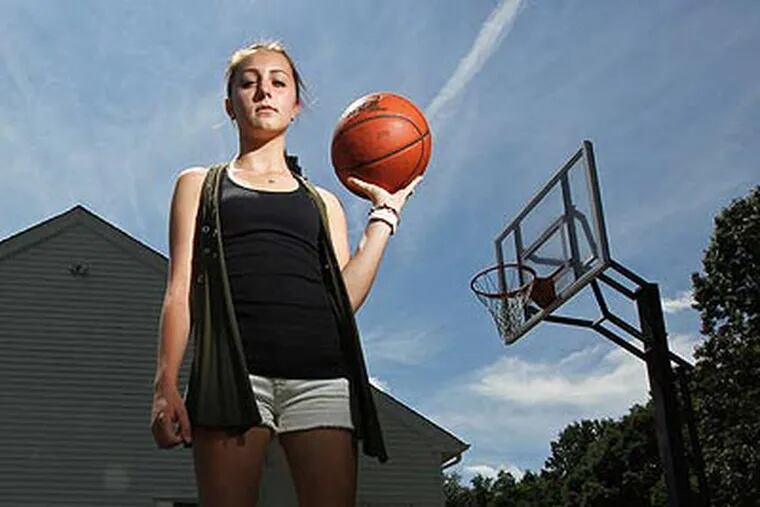 Marissa Slavin, 15,  has suffered multiple concussions from playing organized basketball. (MICHAEL BRYANT / Staff Photographer)