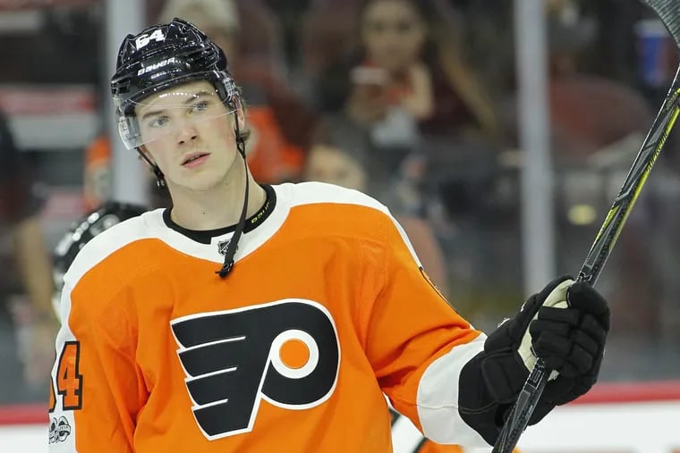 Flyers rookie Nolan Patrick, 19, will center the second line.