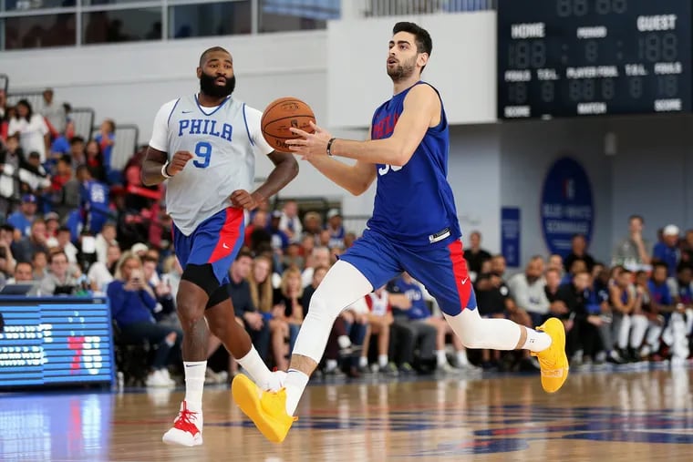 Sixers guard/forward Furkan Korkmaz (30) will be one of the first players off the bench today against the Orlando Magic.