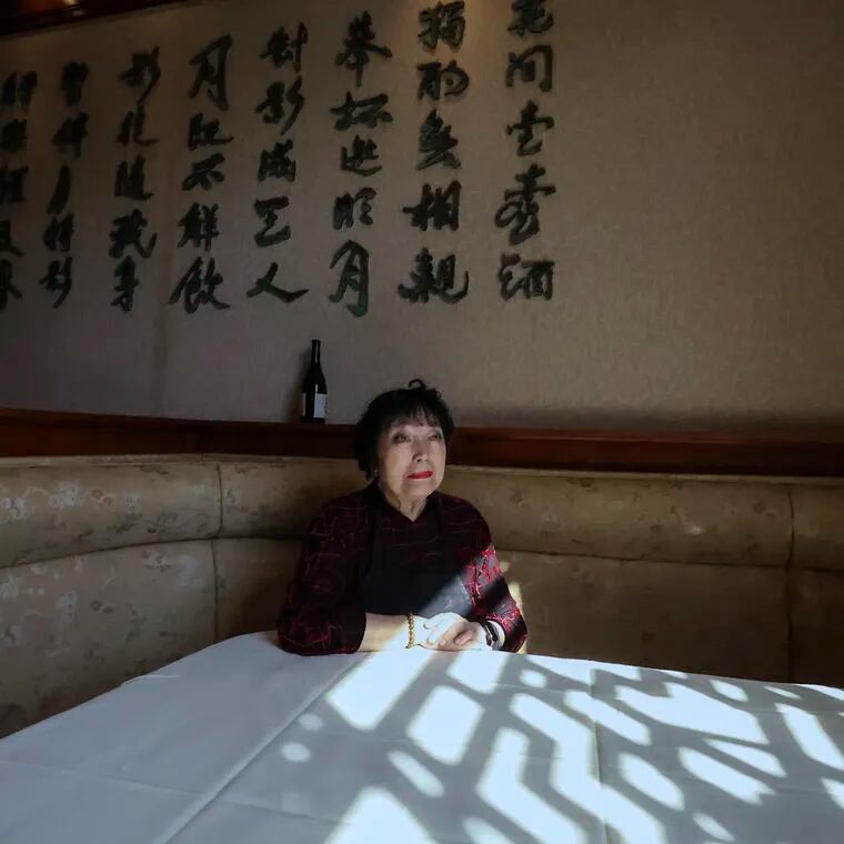 Margaret Kuo in the dining room on the main floor of her flagship restaurant, Margaret Kuo’s, in Wayne on March 19. Kuo’s is closing after two decades.