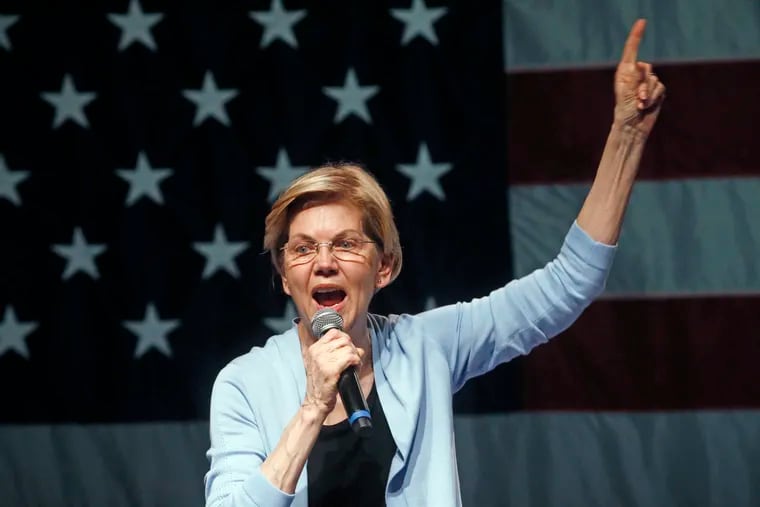 Democratic presidential candidate Sen. Elizabeth Warren, D-Mass., speaks during a campaign rally Wednesday, April 17, 2019, in Salt Lake City.