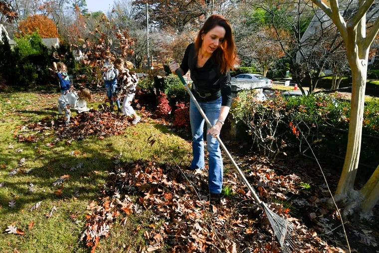 Raking leaves can be a workout. To avoid injury, use a rake that's the right size for you, bend property and stretch before starting.