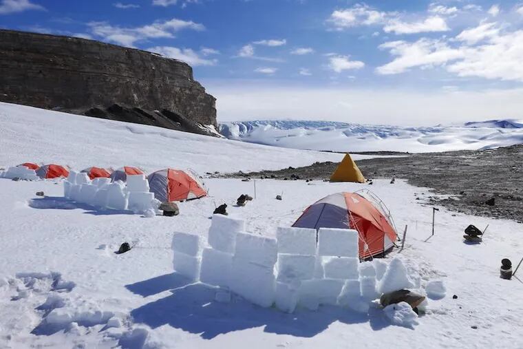 A makeshift campsite in Antarctica.
