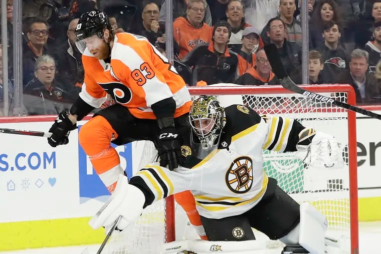 Flyers right wing Jakub Voracek, shown here in a game against the Bruins, had plenty of jump in his step during Sunday's practice. He sat out the previous day because of a delay in the result of his coronavirus test from Friday. He was cleared to return to the ice on Sunday morning.
