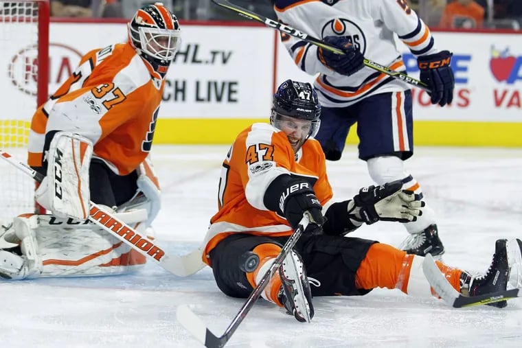 Flyers’ Andrew MacDonald is out 4-6 weeks with injury suffered in Saturday’s win over Oilers.