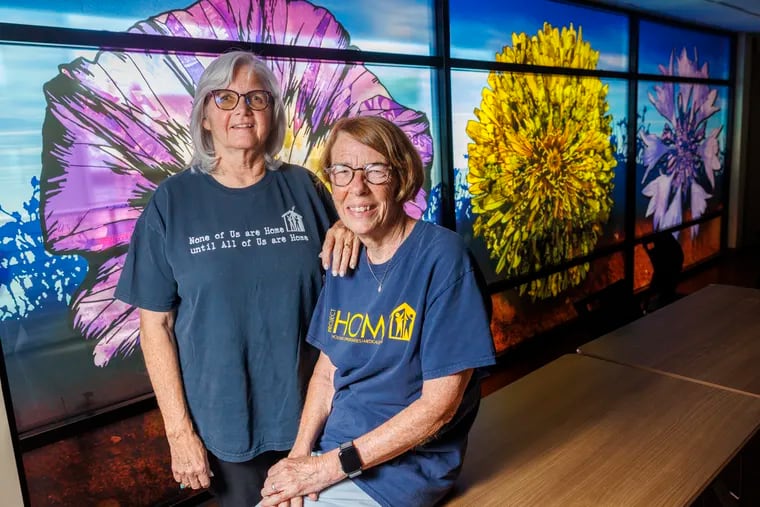 Joan Dawson McConnon (left) and Sister Mary Scullion, co-founders of the anti-homelessness nonprofit Project HOME, are pictured at JBJ Soul Homes in Fairmount. After 34 years, the women will be stepping down.