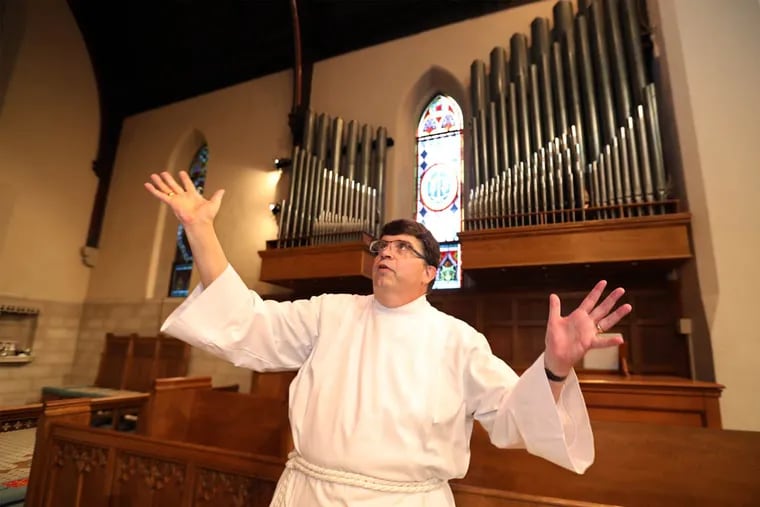 The Very Rev. Richard C. Wrede at Christ Church in Riverton, which hopes to have its organ playing again next spring.
